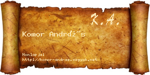 Komor András névjegykártya