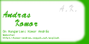 andras komor business card